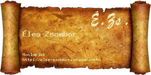 Éles Zsombor névjegykártya